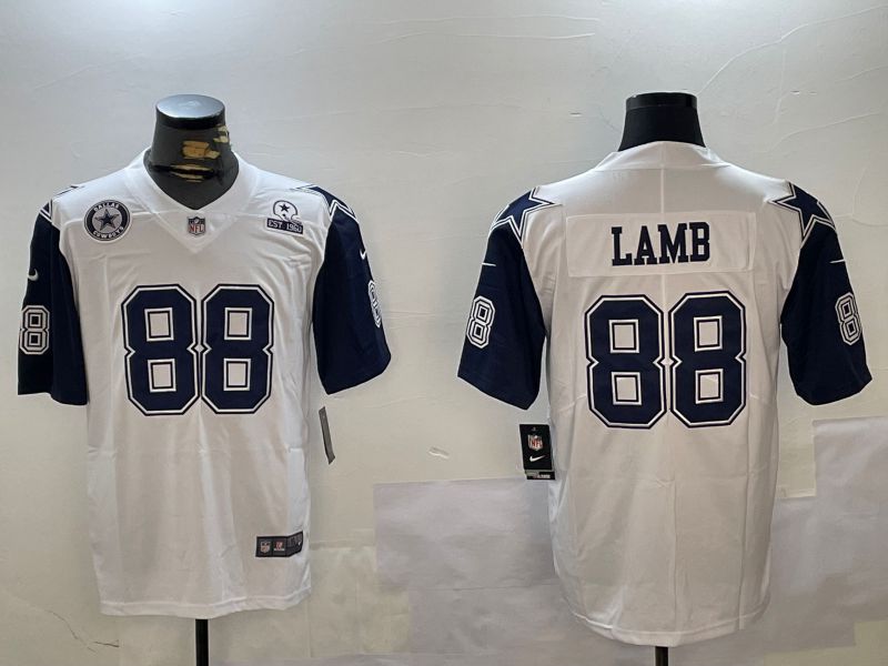 Men Dallas Cowboys #88 Lamb White 2024 Nike Limited NFL Jersey style 4
